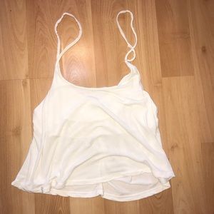 Brandy Melville white flowy tank